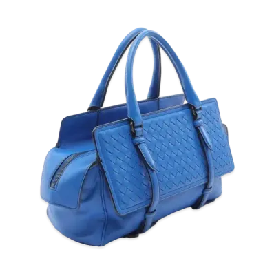 Bottega Veneta Monaco Intrecciato leather Hand Bag Light "Blue"