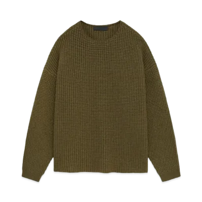 FEAR OF GOD ESSENTIALS Heavy Waffle Crewneck Sweater "Black"