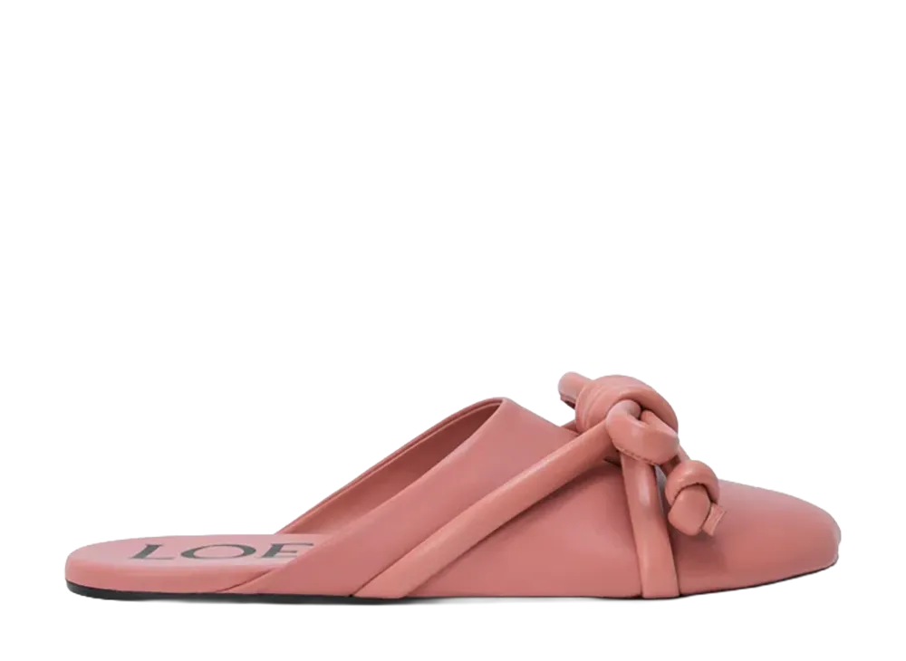 LOEWE Women's Flamenco Knot Mule in Lambskin "Blush"