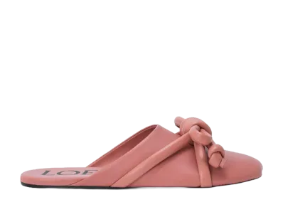 LOEWE Women's Flamenco Knot Mule in Lambskin "Blush"