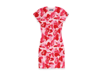 A BATHING APE Women's ABC Camo Bape Logo Rib Onepiece "Pink"