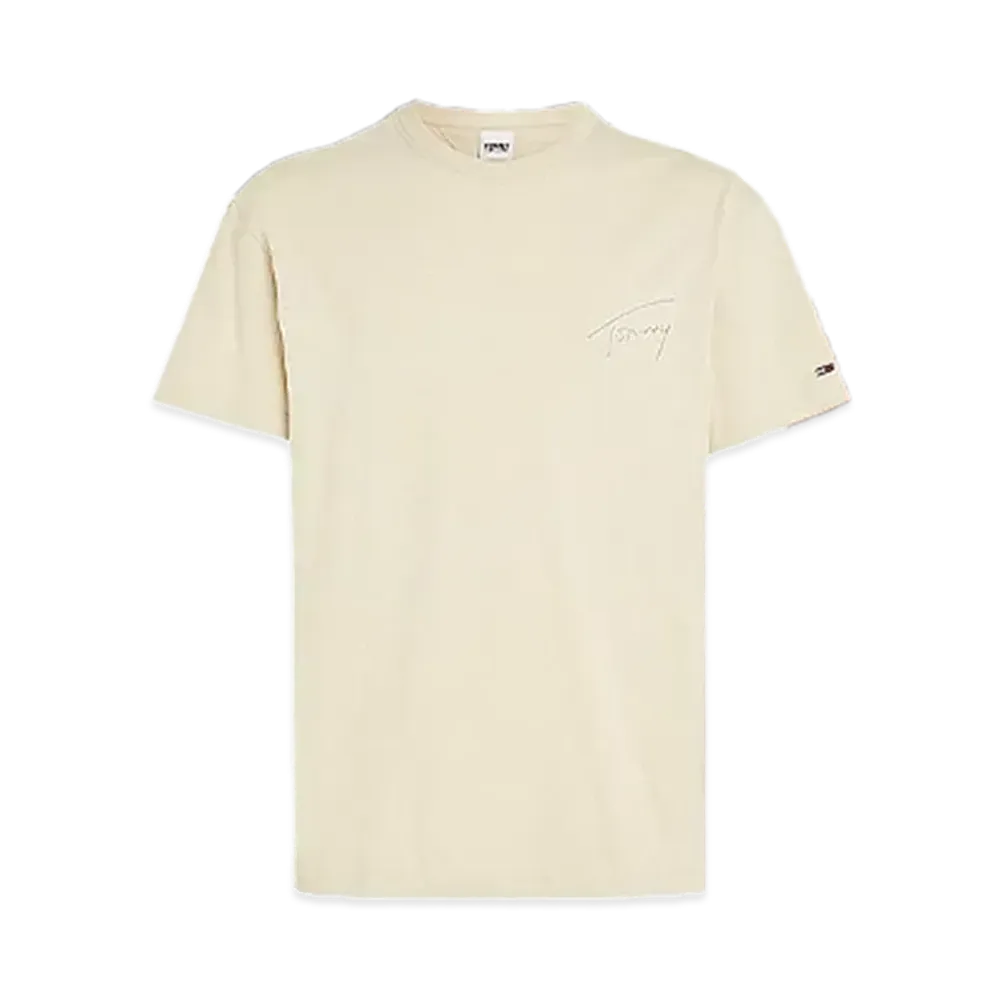 TOMMY JEANS Signature Logo Crew Neck Short Sleeve T-Shirt "ClassicBeige"