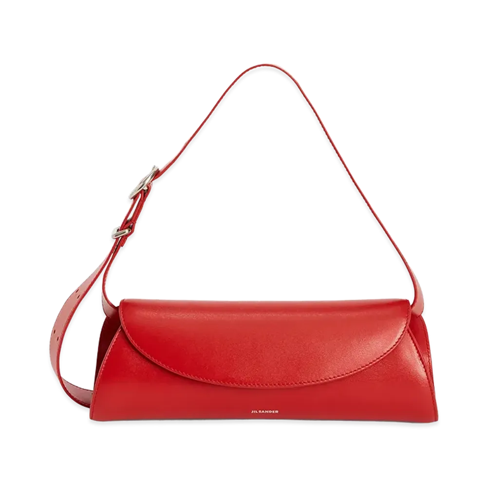 Jil Sander Women's Cannolo Small Shoulder Bag "Red"