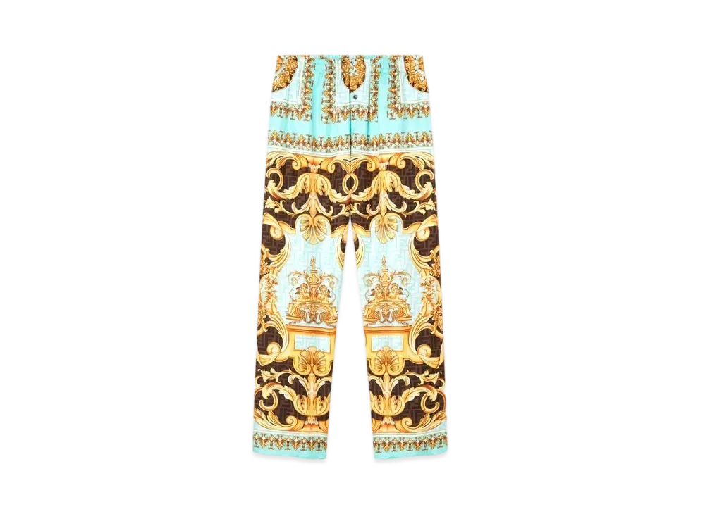 FENDI x Versace Fendace Gold Baroque Pyjama Bottoms "Blue"