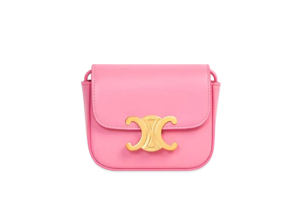 CELINE Mini Triomphe in Shiny Calfskin "Flamingo"
