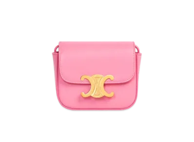 CELINE Mini Triomphe in Shiny Calfskin "Flamingo"