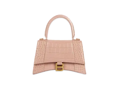 BALENCIAGA Women's Hourglass Small Top Handle Bag "Beige"