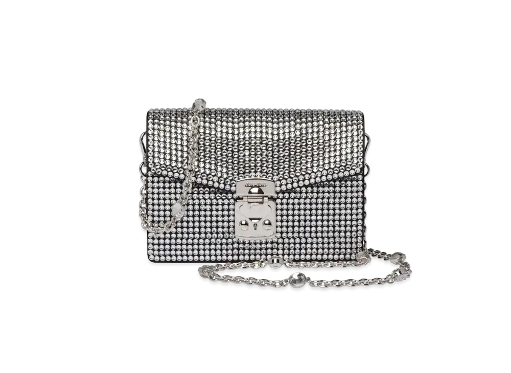 MIU MIU Miu Confidential Nappa Leather And Crystal Bag "Black"