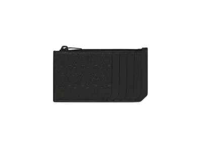 SAINT LAURENT Le Monogramme All Over Fragments Zip Card Case In Embossed Smooth Leather "Black"