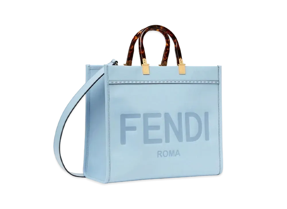 FENDI Fendi Sunshine Medium Leather Shopper "Light Blue"
