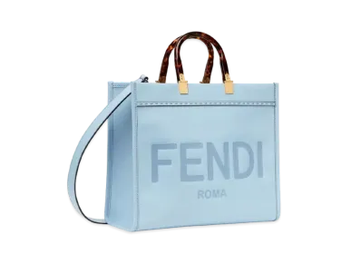 FENDI Fendi Sunshine Medium Leather Shopper "Light Blue"