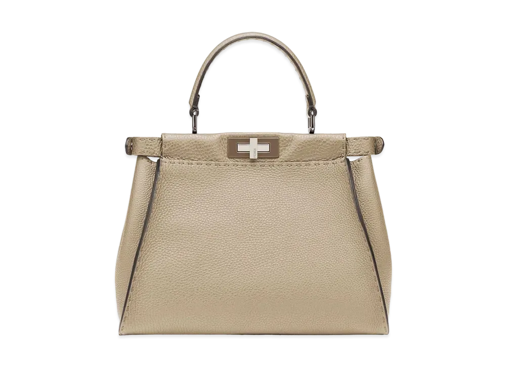 FENDI Peekaboo Medium Cuoio Romano Leather Bag "Beige"