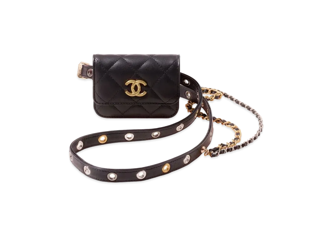 CHANEL Belt Bag Goat Skin "Black"