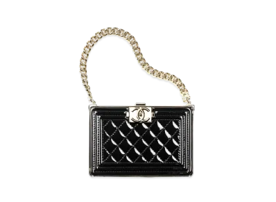 CHANEL Boy Chanel Evening Bag Patent Calfskin "Black"