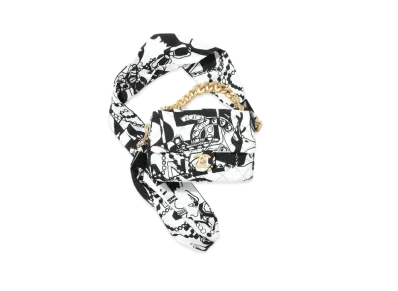 CHANEL Mini Flap Bag Print Fabric "Gray/Black"