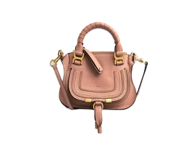 Chloe Marcie Mini Handbag In Small Grain Calfskin "Pink"