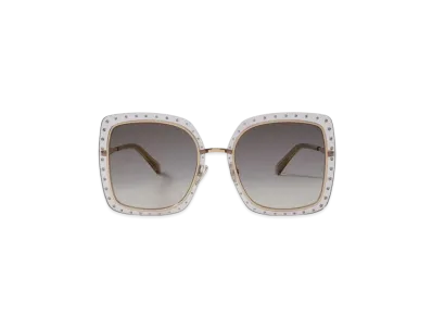 Jimmy Choo Dany Square Frame Sunglasses With Swarovski Crystals "Grey/Gold"