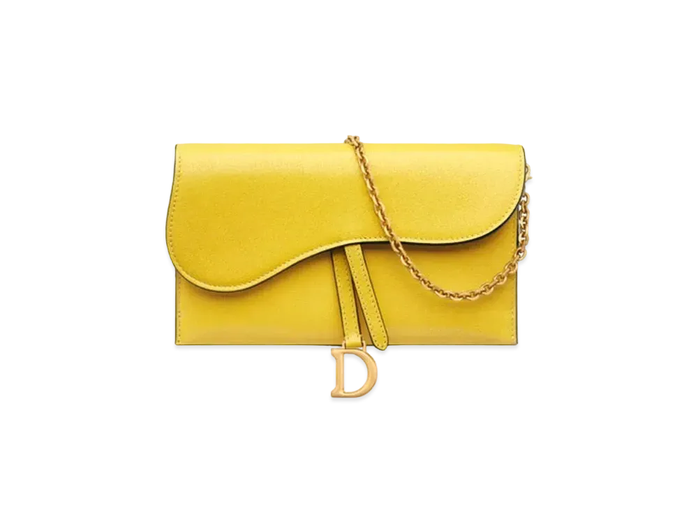 Dior Saddle Wallet Goat Skin "Yellow"