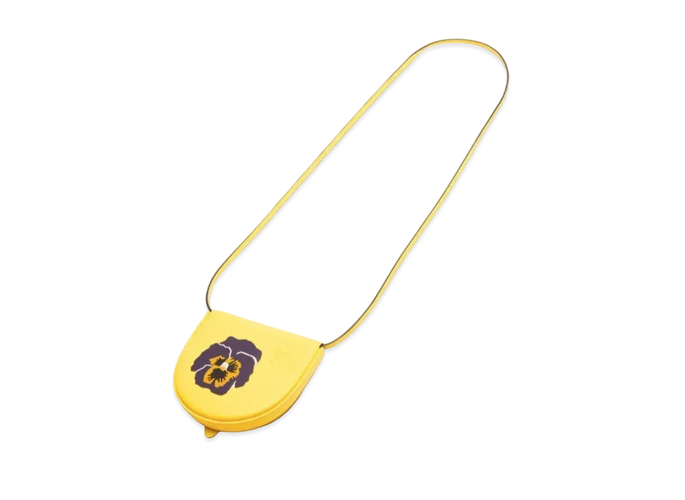 LOEWE Pansies Small Heel Pouch In Soft Calfskin "Yellow"