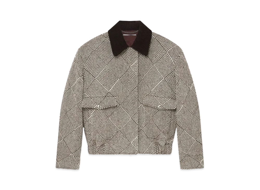 STELLA McCARTNEY Oversized Tweed Bomber Jacket "Beige Tweed"