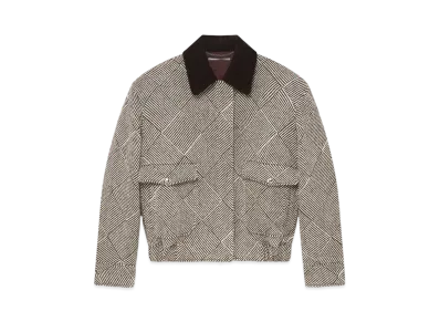 STELLA McCARTNEY Oversized Tweed Bomber Jacket "Beige Tweed"