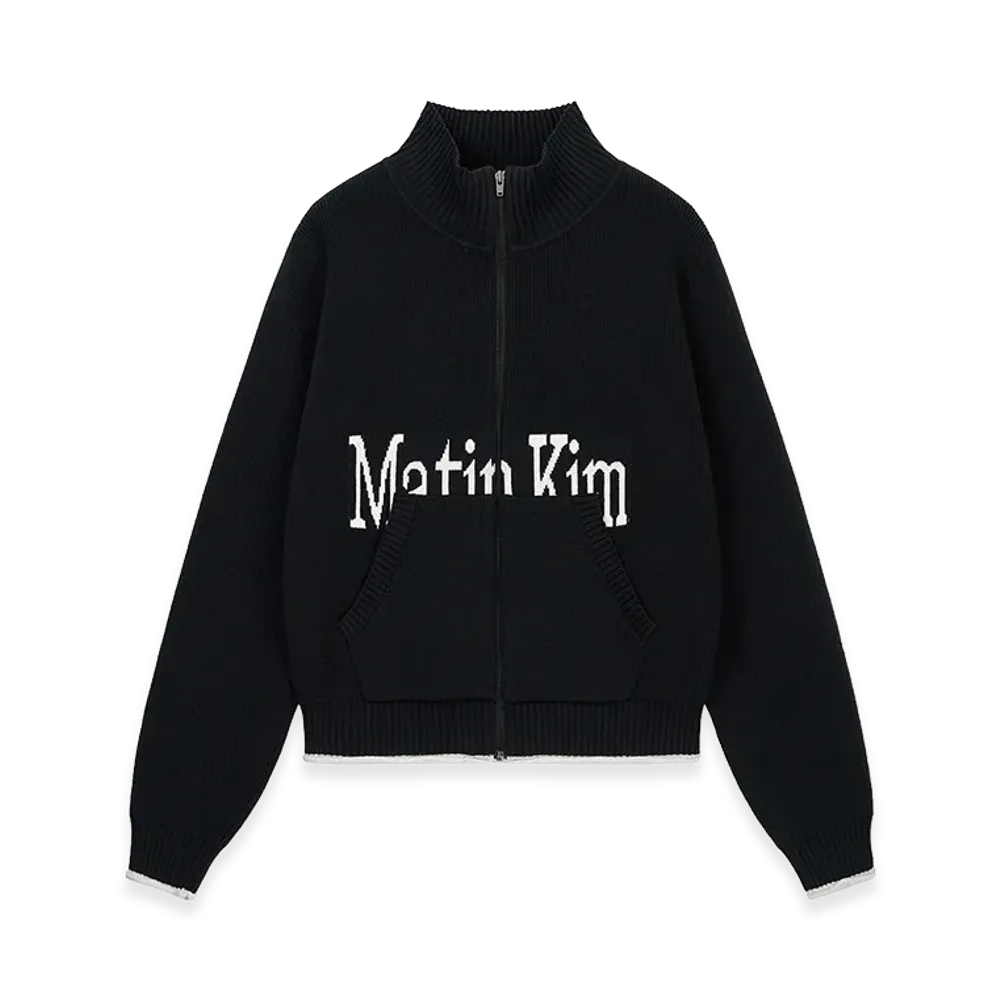 Matin Kim Women's Spell Point Knit Zip Up "Black"