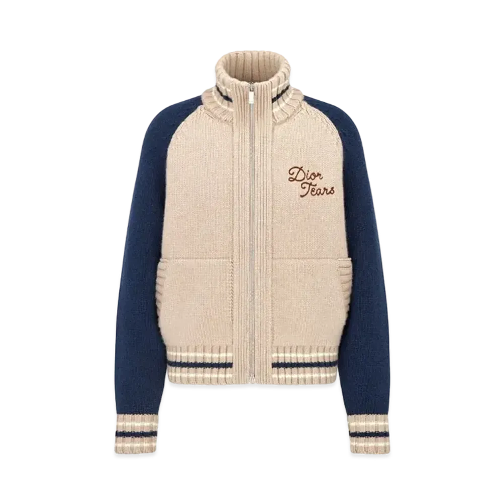 Dior Tears Zipped Blouson "Beige/Navy Blue"
