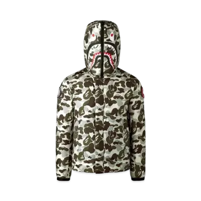 A BATHING APE CANADA GOOSE ABC CAMO CROFTON SHARK HOODIE FOR BAPE® x CONCEPTS "Grey Black"