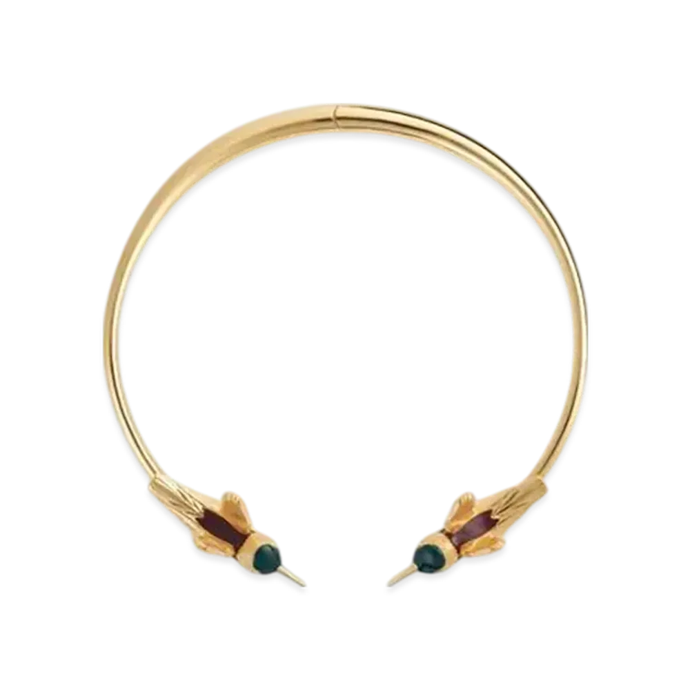 Bottega Veneta Colibri Necklace "White/Dark Green"