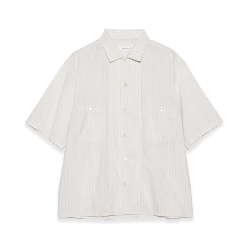 nanamica Cotton Polyester Poplin S/S Shirt "White"