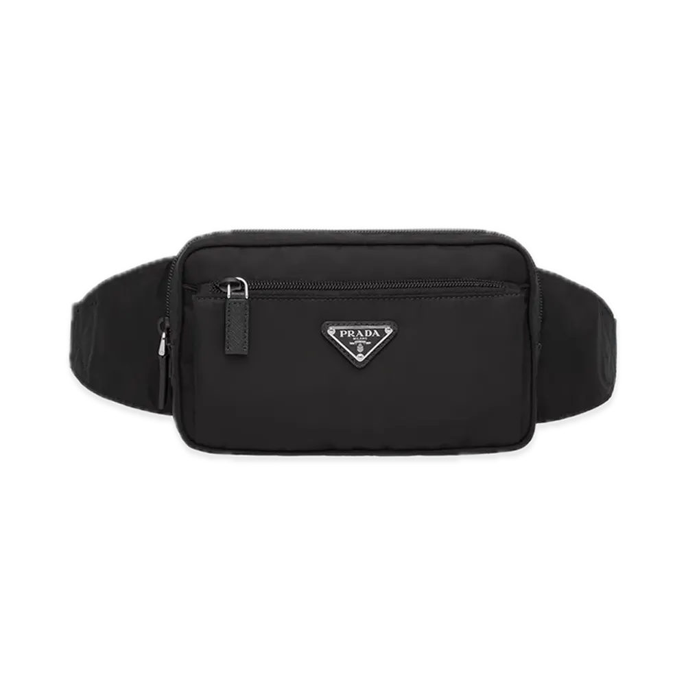 PRADA Re-Nylon x Saffiano Leather Belt Bag "Black"