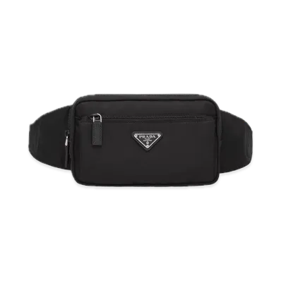 PRADA Re-Nylon x Saffiano Leather Belt Bag "Black"
