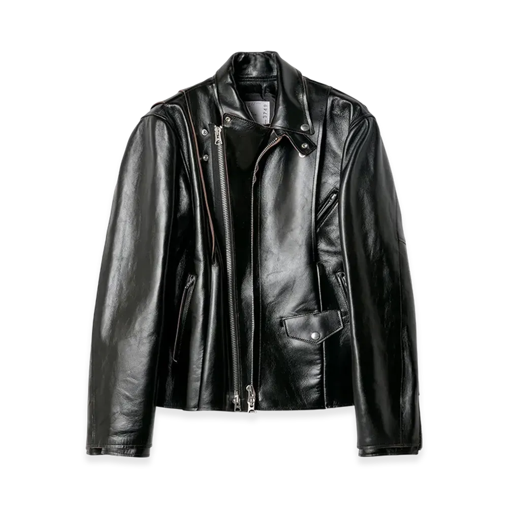 sacai Leather Riders Jacket "Black"