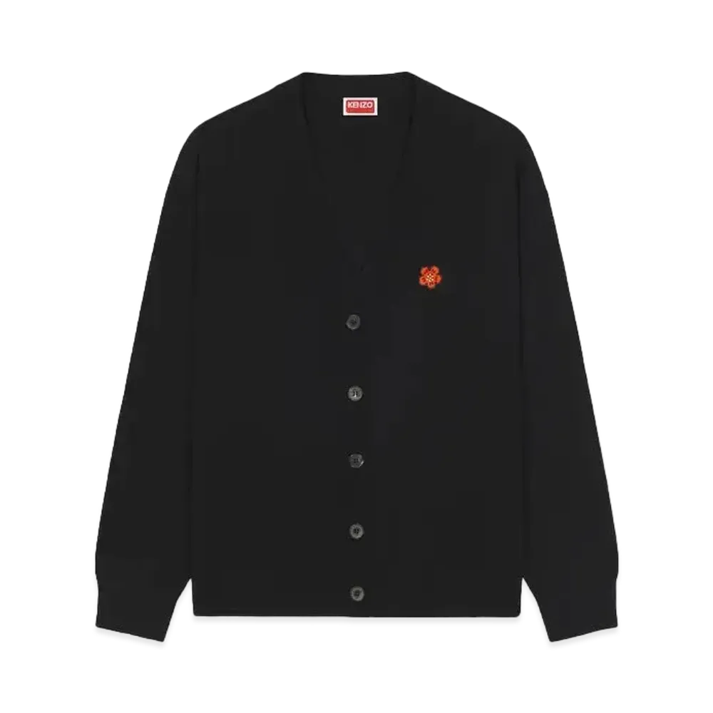 KENZO 'BOKE FLOWER' Embroidered Cardigan "Black"