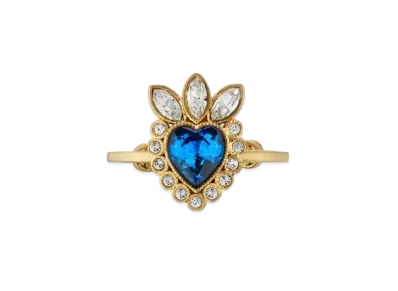 GUCCI Crystal Heart Ring "Gold"