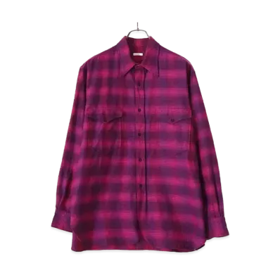 COMOLI Wool Silk Work Shirt "Pink"