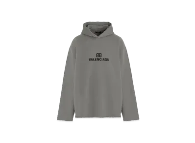 BALENCIAGA Distressed BB Pixel Hoodie "Taupe"