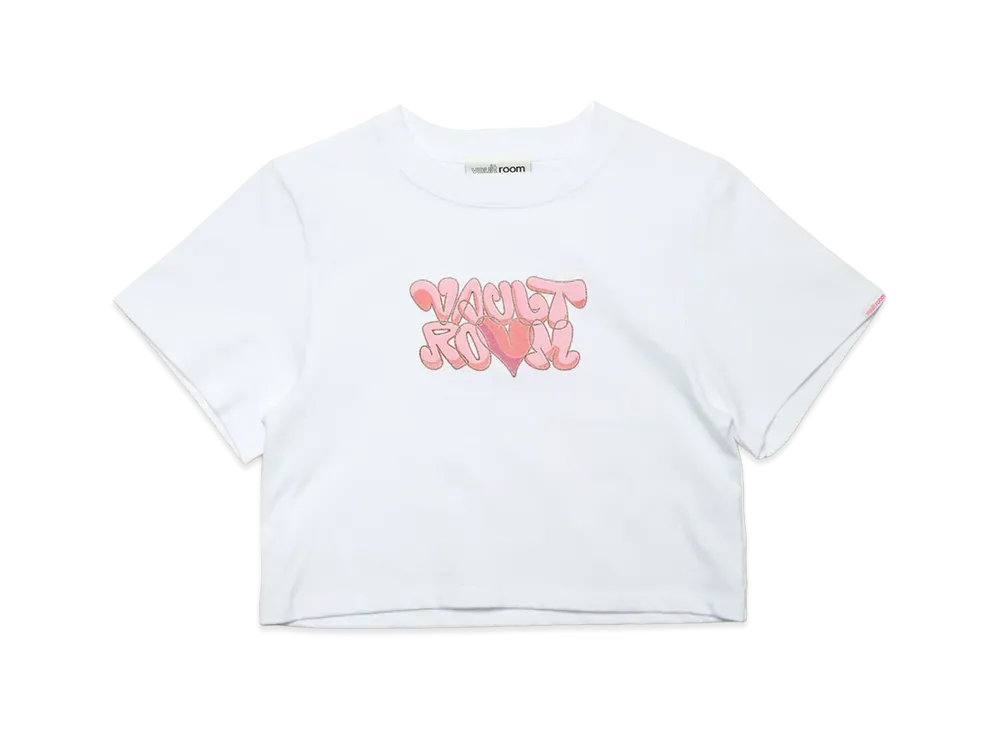 VAULTROOM Women's EMB Print Cropped Tee "White"