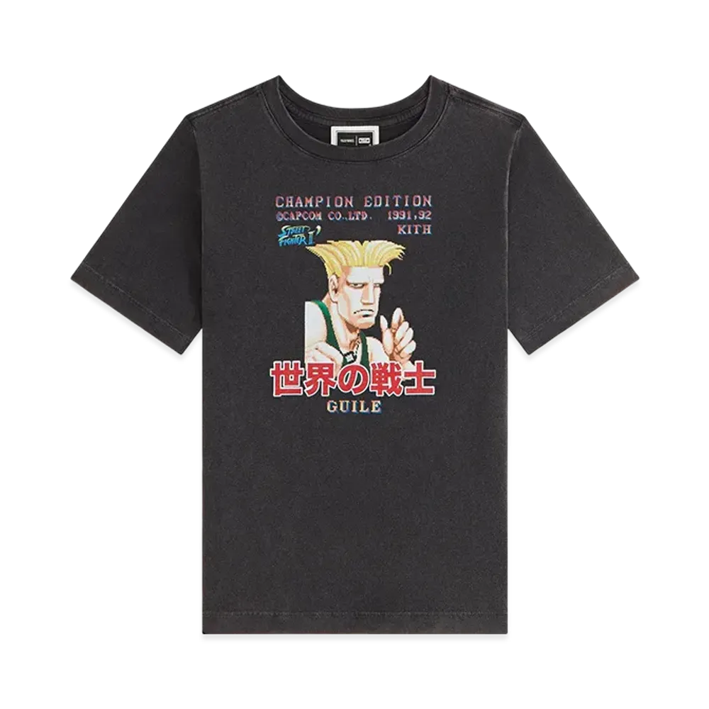 Kith x Capcom Kids Guile Champion Vintage Tee "Black"