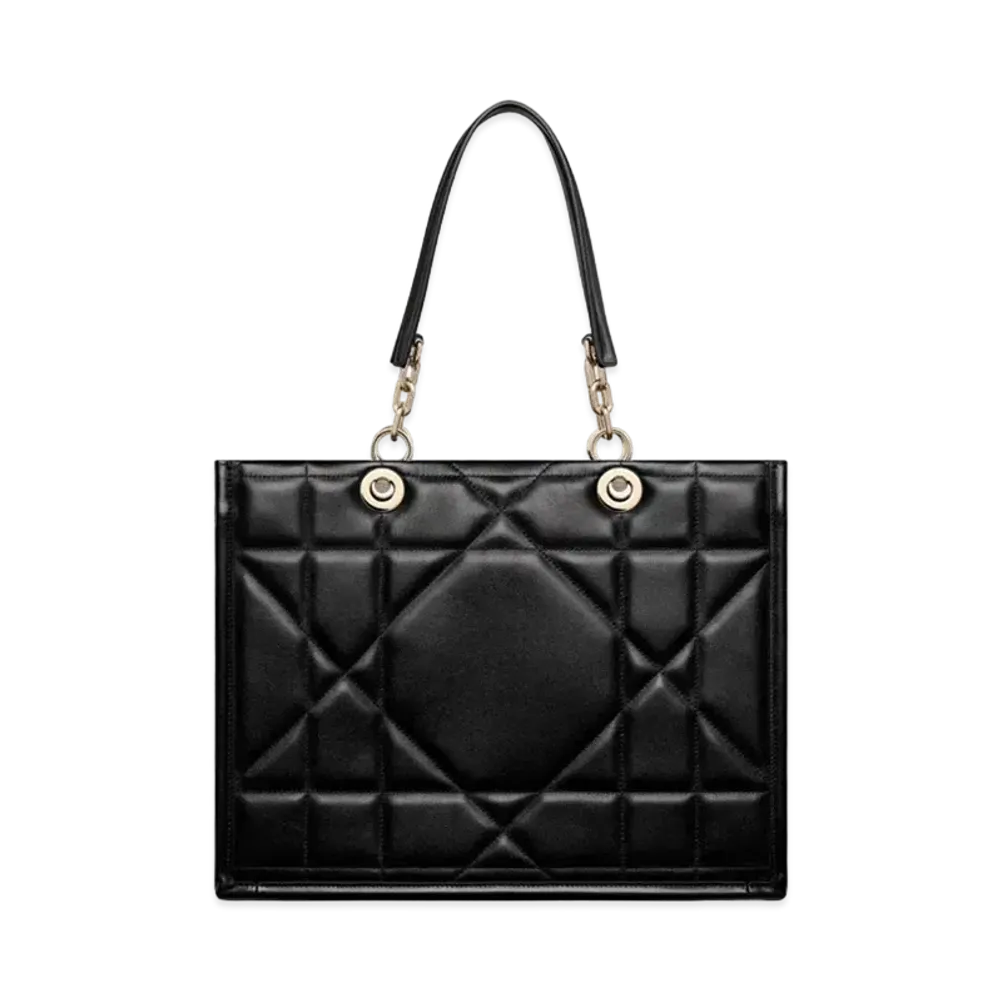 Dior Medium Dior Essential Tote Bag Archicannage Calfskin "Black"