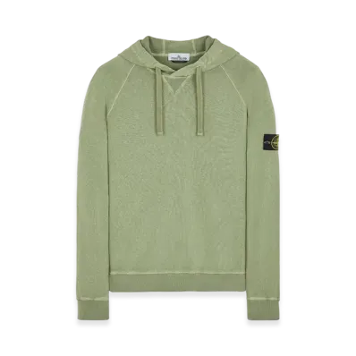 Stone Island 62160 Malfile Fleece Garment Dyed Hooded Sweatshirt - 23SS "Sage Green"