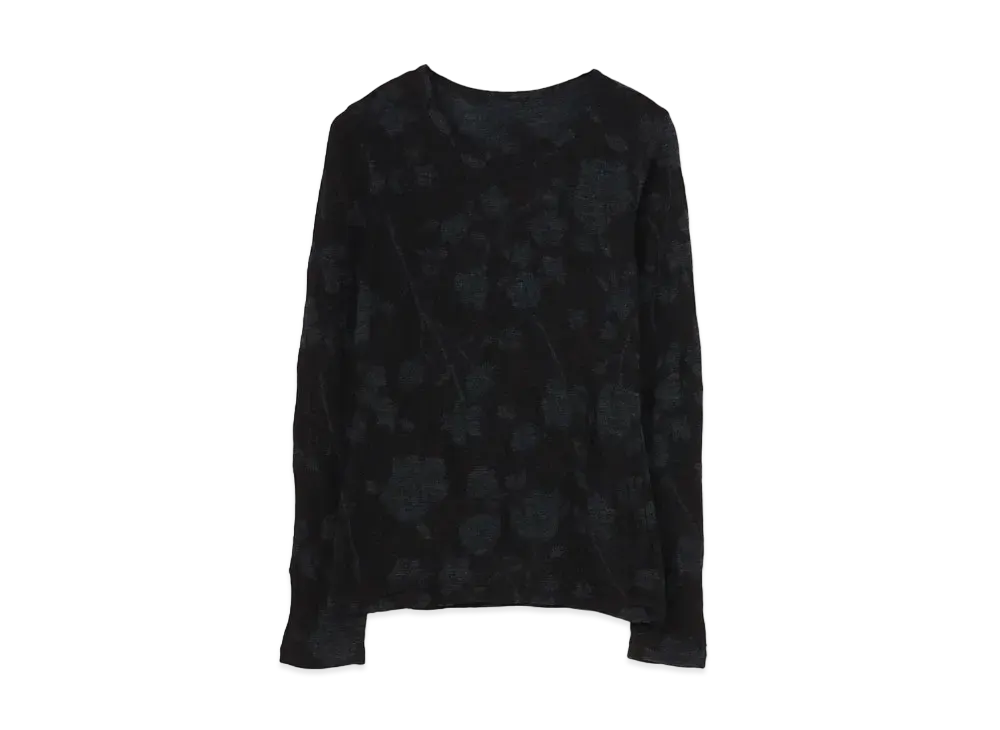 Yohji Yamamoto FLOWER PATTERN JQ PULLOVER "Black"