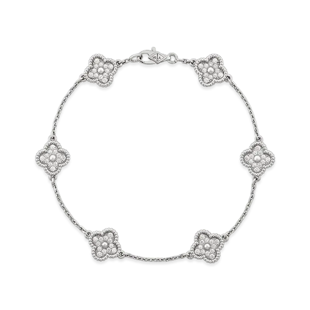 Van Cleef & Arpels Sweet Alhambra bracelet 6 motifs "18K White gold/Diamond"