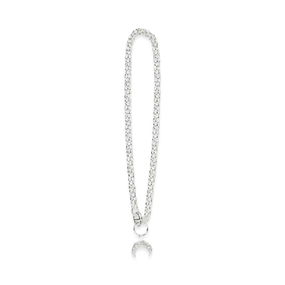 Marine serre RHINESTONE SILVER PLATED MOON BRAIDED CHAIN "SHINY SILVER"