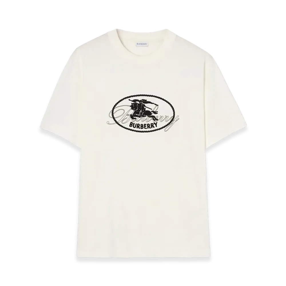 Burberry Knight Stamp Cotton Tee "Chalk White"