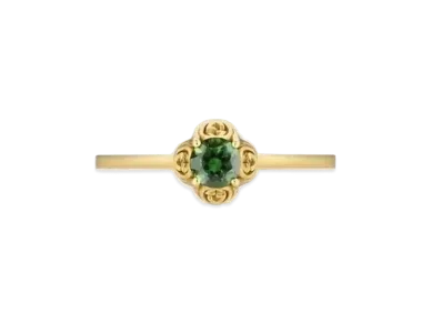 GUCCI Interlocking Double G Tourmaline Ring "Gold"