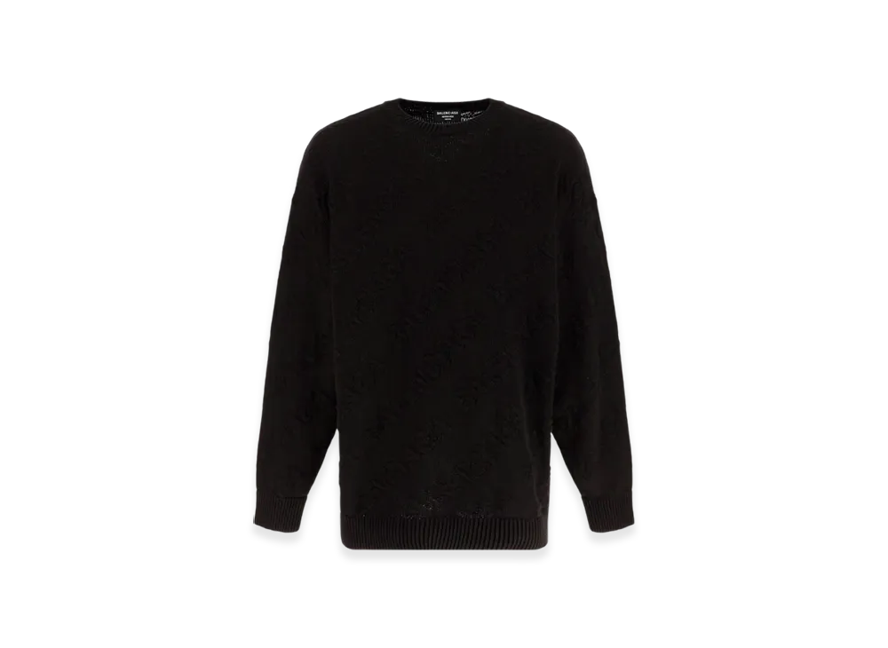 BALENCIAGA Allover Logo Jacquard Knit "Black"