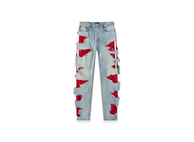 BALENCIAGA Slashed Loose Fit Jeans "Light Blue"