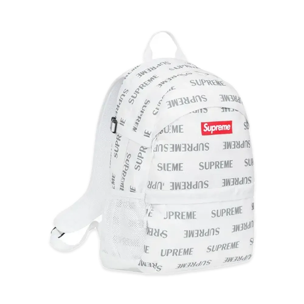 Supreme 3M Reflective Repeat Backpack "White"