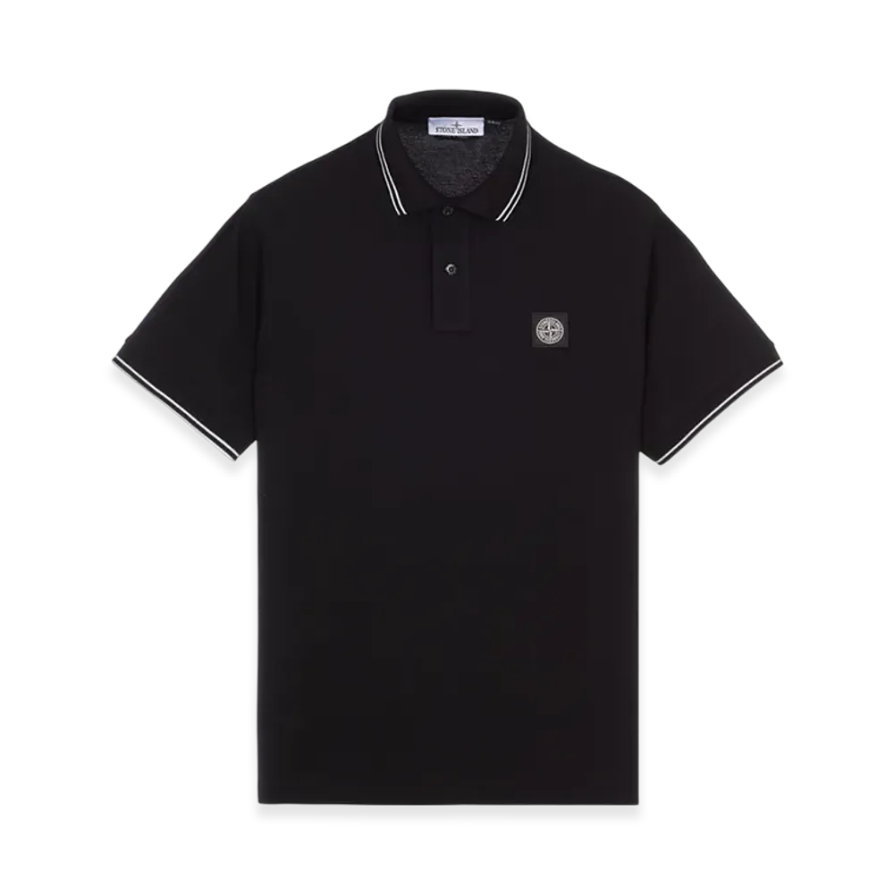Stone Island 2SC18 Stretch Cotton Pique Short Sleeve Polo Shirt - 23SS "Black"